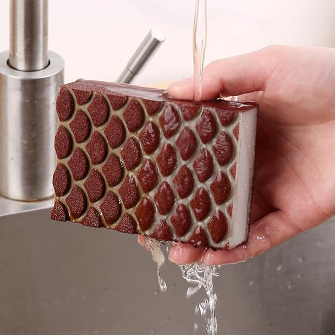 Magic Emery Cleaning Sponge, Convenient Scrub Sponge, Heavy Duty Wok Sponges with Strong Decontamination, Multi Functional Cleaning Supplies for Kitchen Pots Pans and Household Use