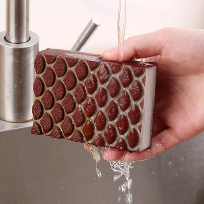 Magic Emery Cleaning Sponge, Convenient Scrub Sponge, Heavy Duty Wok Sponges with Strong Decontamination, Multi Functional Cleaning Supplies for Kitchen Pots Pans and Household Use