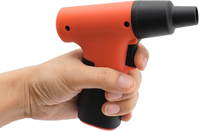 Electric Air Duster, 13000RPM Compressed Blower Fan Multi-Functional Tiny Electric Cleaner 3 Speeds Adjustable Rechargeable Air Blower for Keyboard PC Deep, Car, Home Cleaning (Orange)