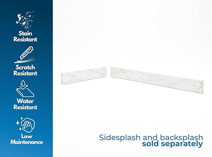 Bathroom Vanity Sink Backsplash/Sidesplash (Engineered Carrara Marble, 4" x 42")