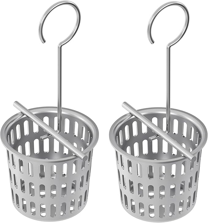 Neodrain 2-Pack Shower Drain Hair Catcher – Stainless Steel Hair & Debris Strainer with 2 Lifting Hooks, Hair Trap Filter Basket for Bathroom Drains, Reusable for Clog-Free Drains