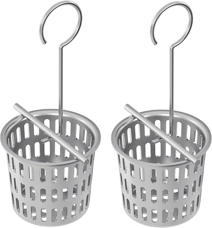 Neodrain 2-Pack Shower Drain Hair Catcher – Stainless Steel Hair & Debris Strainer with 2 Lifting Hooks, Hair Trap Filter Basket for Bathroom Drains, Reusable for Clog-Free Drains