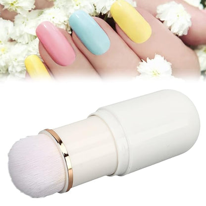 Nail Dust Brush, Nail Art Dust Powder Remover Brush Rhinestone Handle Nail Art Dust Cleaner Brush Professional Nail Art Tool Manicure Duster Tools for Acrylic Gel Nails (White)