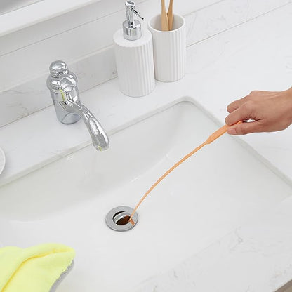 Amazon Basics Flexible Drain Clog Remover Snake Tool for Hair and Debris, Unclog Toilet, Sink, Shower, Bathtub, Sewer, 19.6-Inch, 12 Pack