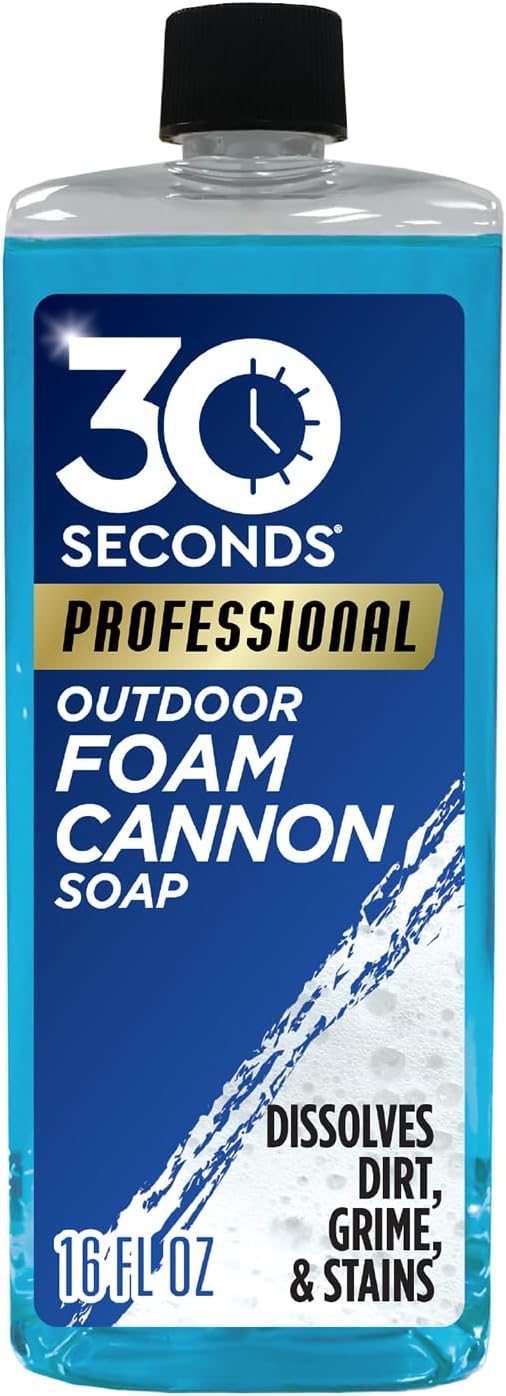 30 SECONDS Foam Cannon Soap – 16 fl. oz. Outdoor Cleaner for Siding, Decks, Driveways & More – Compatible with Most Foam Cannons for Pressure Washers & Garden Hose Sprayers