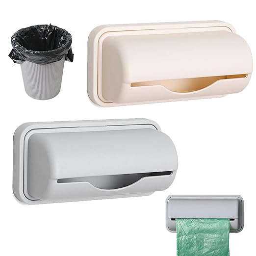 2 Pcs Trash Bag Dispenser,Trash Can Liner Dispenser For Bottom Of Can,Garbage Bag Dispenser For Inside Trash Can,Wall Mount Garbage Bag Dispenser Kitchen Bathroom Toilet Storage Organization