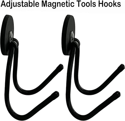 Pmsanzay 2 Pack Power Drill Tool Organizer Holder,Magnetic Tool Holders,Garage Tool Storage Rack,Heavy Duty Large Garage Magnet Utility Hooks with Rubber Coating, No Scratches - No Power Drill