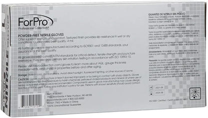 ForPro Disposable Nitrile Gloves, Chemical Resistant, Powder-Free, Latex-Free, Non-Sterile, Food Safe, 4 Mil