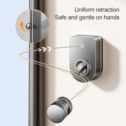 ROOM127 Heavy Duty Retractable Clothesline, 169.3 Inches Single Stainless Steel Line, Non-Sagging Wall Mounted Laundry Line | NO-Drill Adhesive or Screws Setup | Indoor & Outdoor Use, Black Finish