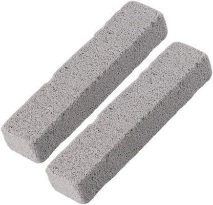 2-Pack Pumice Stone Cleaning Sticks with Handle for Toilet Bowl, Pool Tile, Grill and Bathroom - Removes Hard Water Rings, Lime, Calcium and Rust Stains