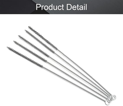 Utoolmart Steel Wire Cleaning Brush, Spiral Power Tube Brush, Steel Wire Tube Brush Cleaning Tool, Tube Bottle Brush, 0.2-inch Diameter 12-inch Length, 5pcs