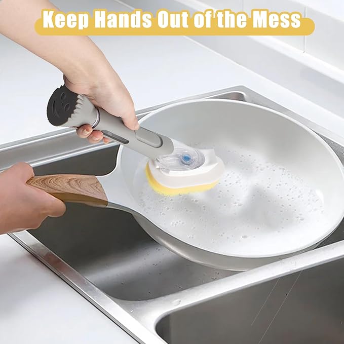 12Packs Dish Wand Sponge Refills for Scrub Daddy Dish Daddy - Replacement Heads for Dish Sponges, Non Scratch Dish Washing Scrubbers, Ideal for Kitchen Cleaning, Yellow (Only Sponge Heads)