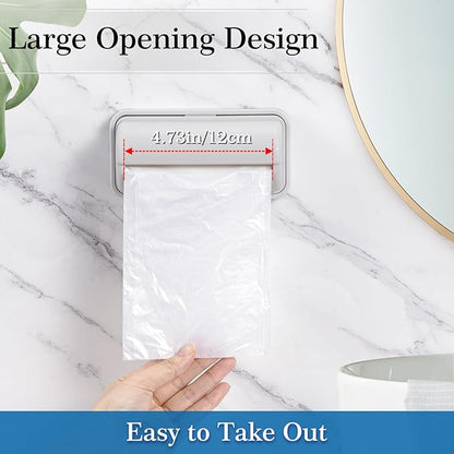 3Pcs Trash Bag Dispenser, Wall Mount Trash Bag Holder, Plastic Grocery Bag Holder Large Opening Design Easy to Take Out for Kitchen Bathroom Toilet,5.9 x 2.36 x 2.9
