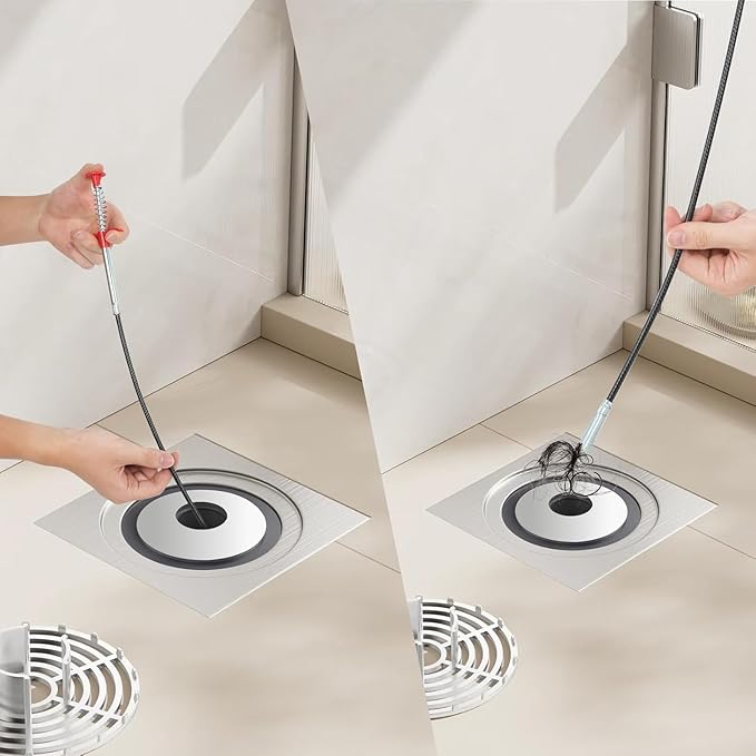 61 Inch Flexible Claw Drain Snake, Drain Clog Remover for Kitchen Bathroom Tub Toilet & Sewer Drain Cleaning