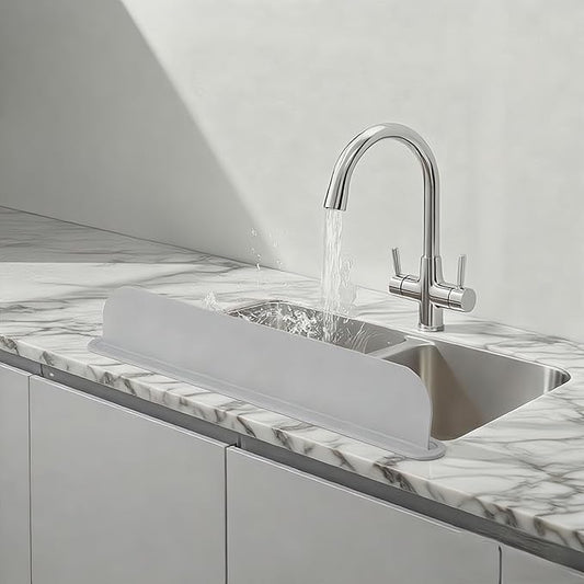 Sink Splash Guards are used on Sink Platforms to Prevent Water Splashes and Keep Countertops and Clothes Dry Grey