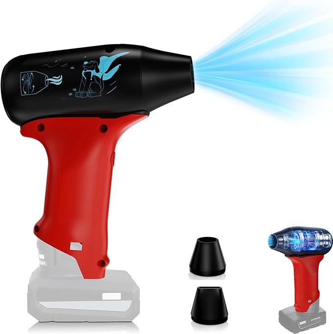 TPDL Mini Jet Blower Portable Violent Turbo Fan for Milwaukee M12 12V Battery, 4-Speed Wireless High Speed Handheld Fan, for Computer Key Board Cleaning,Hair Drying,Camping,Outdoors (No Battery)