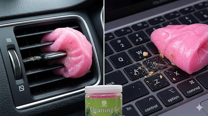 Cleaning Gel for Car Detailing & Keyboard Cleaner - Universal Dust Remover Putty for PC, Laptop, Vents, Cameras - No Residue, Fragrance-Free & Reusable Mud Cleaner for Electronics (Pink) Pack of 3