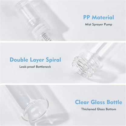 Mini Spray Bottle 10ml, 20 Pack 10ml Refillable Glass Spray Bottle Empty, Fine Mist Refillable Mini Perfume Bottle, Glass Bottle Perfume Atomizer, Small Empty Sample Containers, Clear
