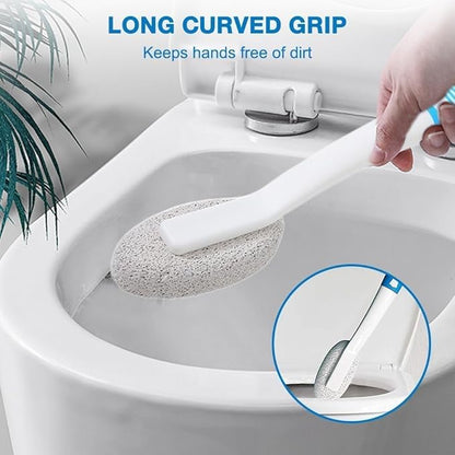 Pumice Stone for Toilet Bowl Cleaning, Toilet Pumice Stone with Handle, Powerfully Away Limescale Stain Toilet Stone Cleaning Block, Scouring Stick for Toilet, Bathroom, Kitchen Sink, Grill (2)