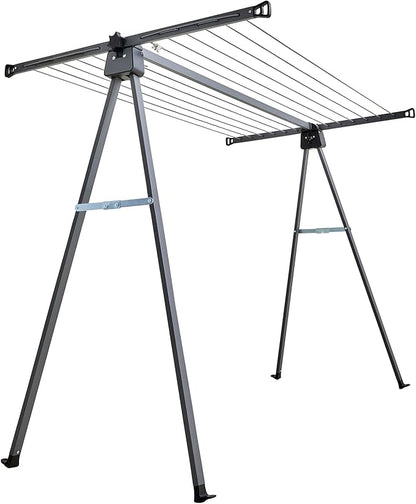 JS HANGER A Shape Clothes Drying Rack Folding Outdoor Clothesline, Heavy Duty Stainless Steel Laundry Drying Rack, Foldable Portable Clothing Dryer 46 Feet