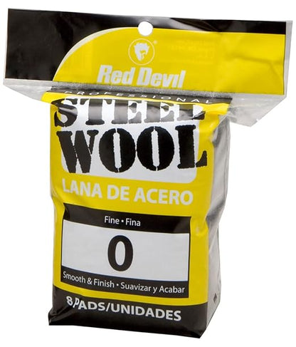 Red Devil 0323 Steel Wool, 0 Fine (Pack of 8)