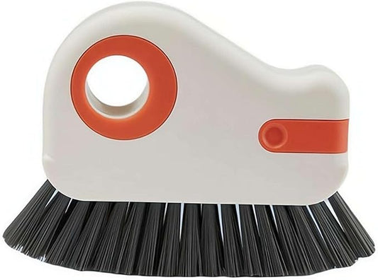 2-in-1 Groove Cleaning Brush, Window Track Cleaning Tool with Hard Bristle and Built-in Scraper, Multifunctional Crevice Brush for Sliding Door Track, Window Sill, and Frame