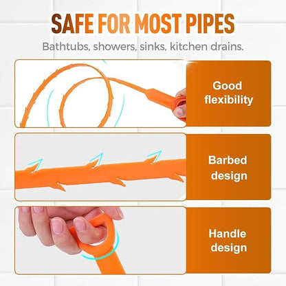 Drain Snake for Kitchen Sink & Toilet, Handheld Drain Auger for Hair Clog Removal, 20-Foot Flexible Drain Cleaner Tool for Bathroom Shower Drain Pipe, 20.47 x 0.79 x 0.79 Inches (9,Small)