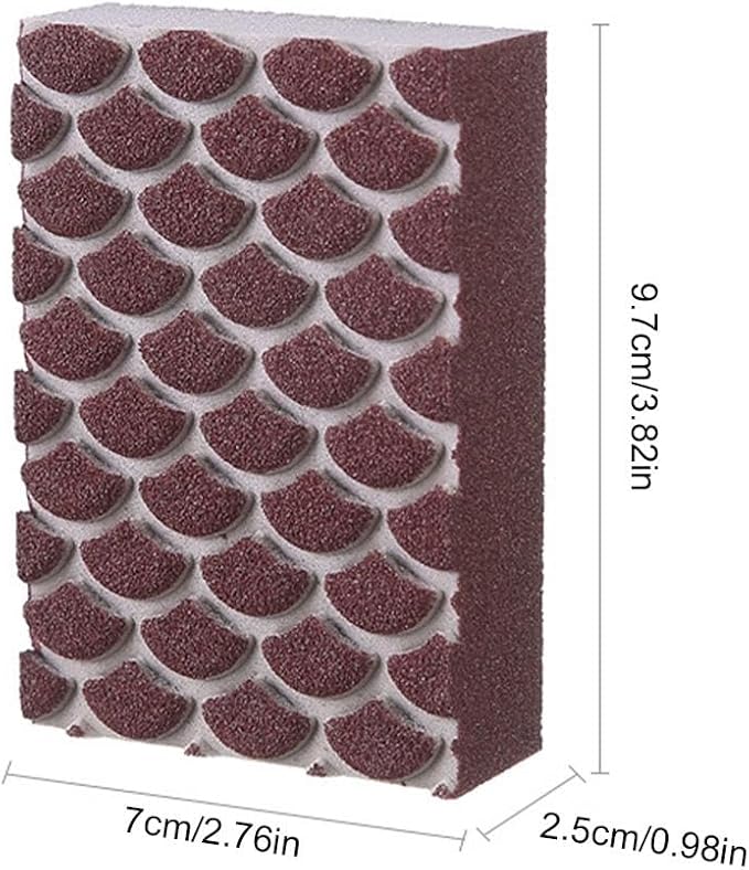 Magic Emery Cleaning Sponge Double Sided Scrubber for Kitchen Heavy Stain Removal Rust and Scale Eraser for Pots Sinks Ovens Cookware Kitchen Cleaning