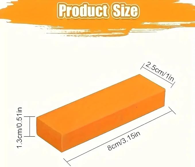 Stainless Steel decontamination Scratch Eraser,Magical Rust Eraser Stainless Steel Stain Remover, Rubber Rust Cleaning Eraser for Kitchen, Bathroom, Household Orange Colour