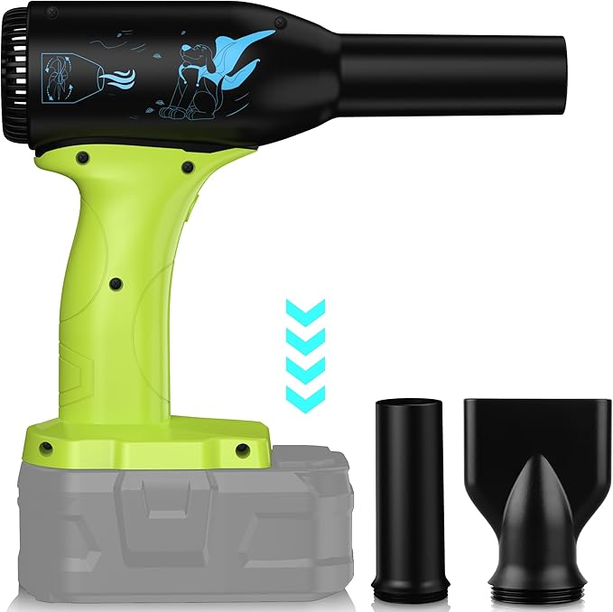 Jet Dry Mini Blower, Jet Fan 3 Adjustable Wind Speeds for Ryobi 18V Li-ion Battery, Cordless Mini Fan Compressed Air Duster for Drying,Cleaning,Leaf Blower(No Battery)