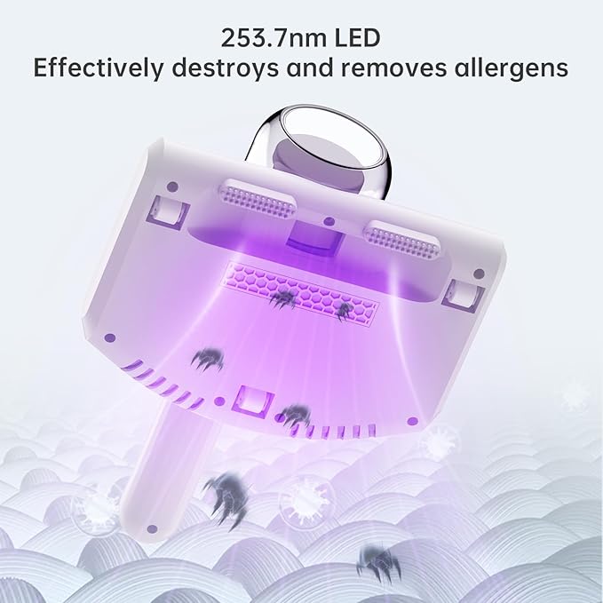 Mattress Vacuum, Cordless Handheld Vacuum Cleaner with 13Kpa Suction Power, Bed Vacuum with UV, Bed Cleaner with HEPA Filter, Suitable for Bed Sheets, Pillows and Sofas
