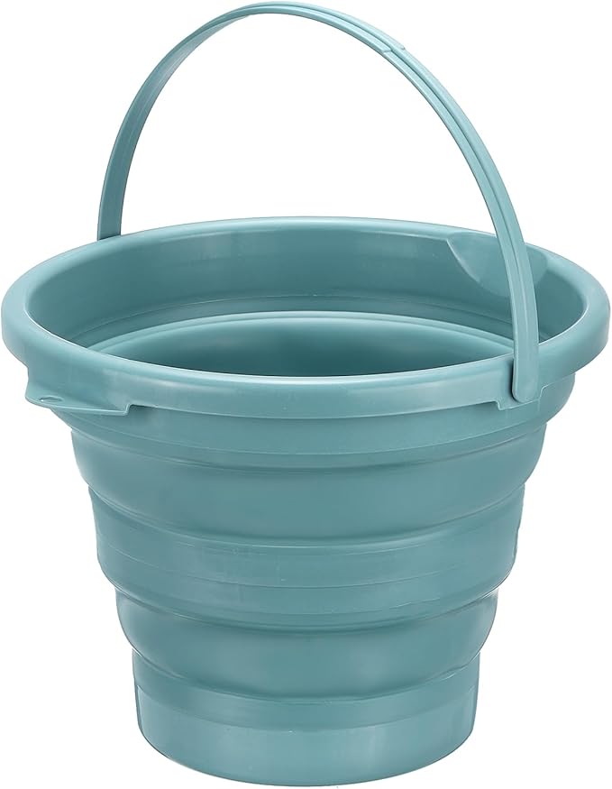 PATIKIL Collapsible Bucket 10L/2.6Gallon, Small Foldable Bucket Portable Plastic Round Tub for House Cleaning Car Washing Camping Fishing, Light Blue