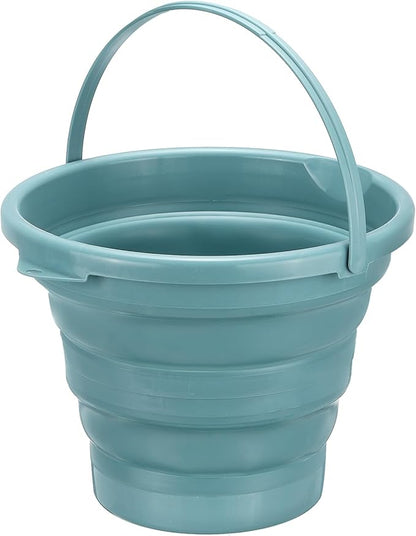 PATIKIL Collapsible Bucket 10L/2.6Gallon, Small Foldable Bucket Portable Plastic Round Tub for House Cleaning Car Washing Camping Fishing, Light Blue