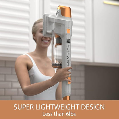 Kenmore DS4030.01 CSV Upgrade Cordless Stick Vacuum with EasyReach Wand, HEPA Filter & LED Headlight, Converts to Lightweight Handheld for Hardwood Floors, Carpet & Pet Hair, Orange