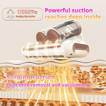 hwqsad Amroo Bed Vacuum, Amroo Mattress Vacuum, with 253.7nm Uv-C Light, 16kpa Strong Suction, Hepa Filter, Effectively Clean Up Bed/Mattress/Sofa/Carpet (Purple)