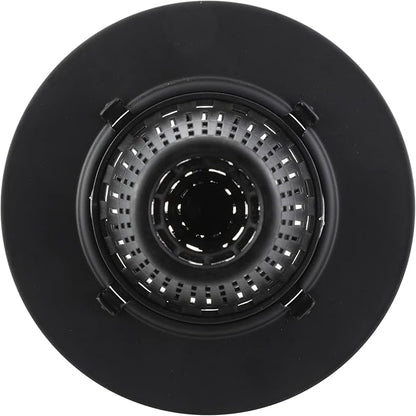 Danco Snap-in Shower Drain Cover with in-Drain Hair Catcher, 4-1/4" Round, Matte Black Strainer, (11086)