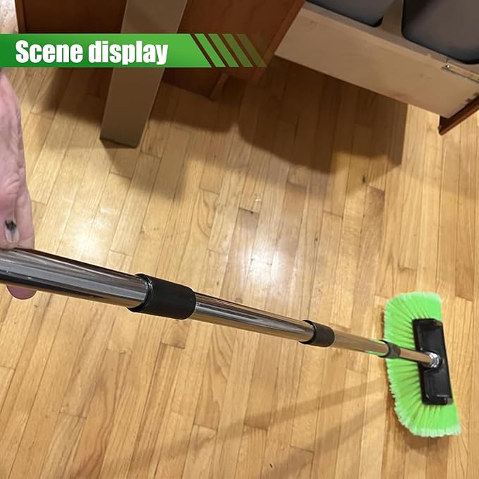 ZIMISI 59" Car Wash Brush with Long Handle, No Scratch Soft Bristle Cleaning Brush, Extendable Windshield Cleaner Tool, Car Cleaning Kit for Boat, RV, Truck, House Siding, Solar Panel (Green)