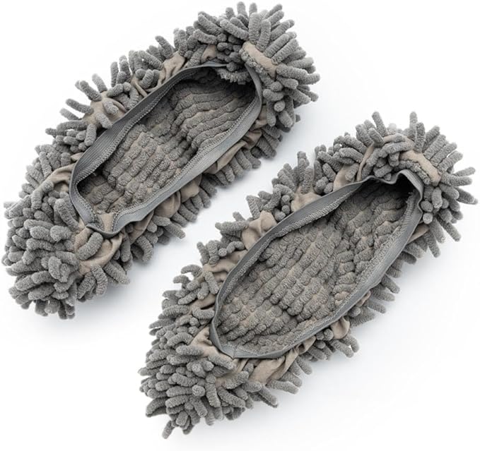 Microfiber Cleaning Slippers – Wearable Mop Shoes Worn on the Feet, Reusable Hand-Washable Non-Slip Floor Cleaning Slippers for Hardwood & Tile
