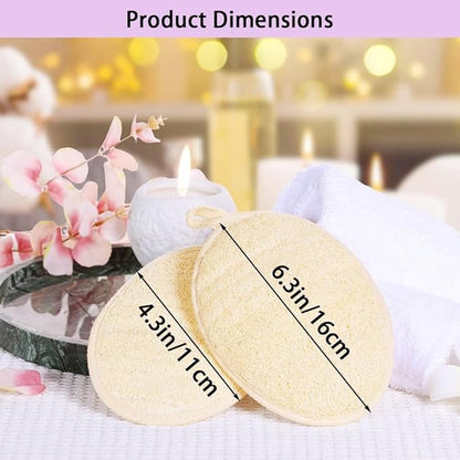 Natural Loofah Exfoliating Body Scrubber,Bath Shower Loofah Sponge for Women and Men,Made with Biodegradable Shower luffa Sponge,for Face and Body that Gets You Clean(3 PC)