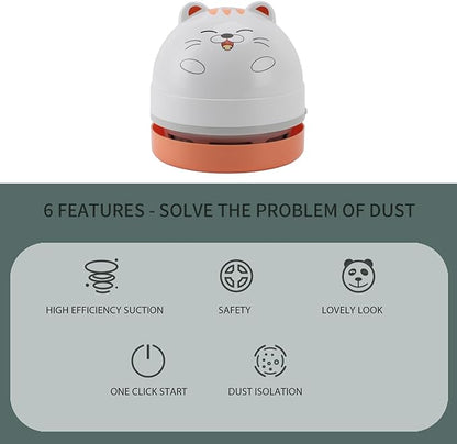 Mumusuki Mini Desktop Vacuum Cleaner AA Battery Powered,Handheld Portable Cordless Vacuum Cleaner, Ideal for Desk, Home, Car (Cat), Mumusukifwna3u7k25-13