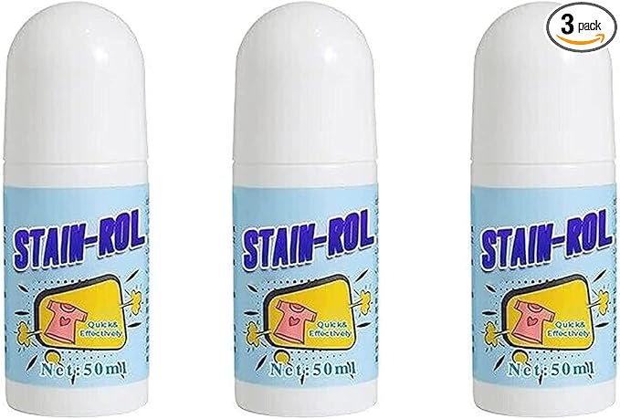 50ml Portable Stain Remover for Clothes, Emergency Stain Removing Pens for Spots, Stains, Marks, and Messes, Suitable for Cotton, Numb, Polyester, Fiber, Roll Bead Design (3Pcs)