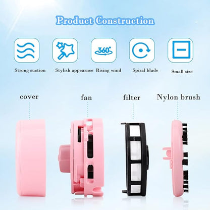 Mini Desk Vacuum Cleaner,Table Crumb Sweeper,Pink Desk Accessories,Portable Cleaning for Home, Office, Cars,Pet Hairs
