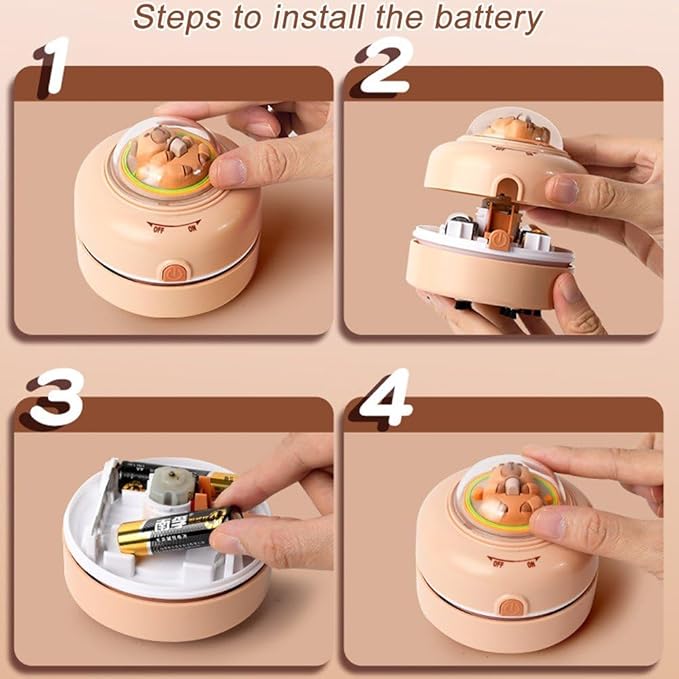 Mini Desktop Vacuum Cleaner, 1set Cute Capybara Table Dust Sweeper, Cordless Dust Cleaner for Home School Office Computer Keyboard