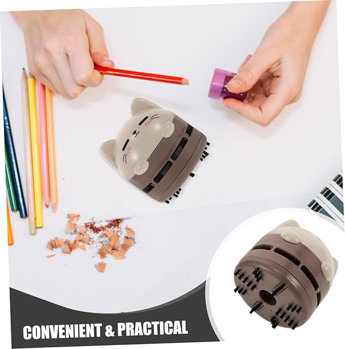 MERRYHAPY Cute Cat Design Handheld Vacuum Mini Desk Vacuum Rechargeable Dust Crumb Collector