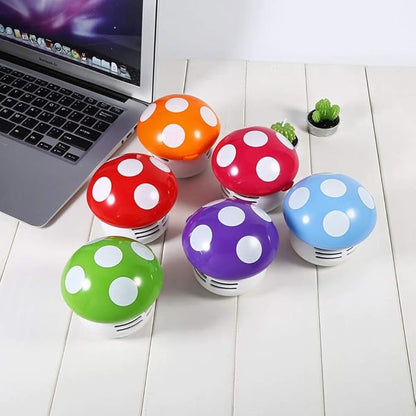 TOPINCN Mushroom Desktop Vacuum Cleaner, Mini Mushroom Shape Cute Desktop Keyboard Corner Dust Vacuum Cleaner Sweeper for Home School Office(Red)