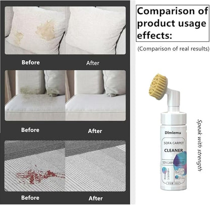 2 Pack Carpet Spot Cleaner, Sofa Spot Stain Remover, Free-wash Fabric Cleaner with Brush Head, for Sofas, Carpets, Curtains, Remove Oil Stains, Blood Stains, Coffee Stains, Pet Urine Stains
