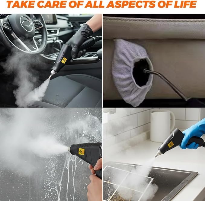 2026 Handheld Steam Cleaner, 2500W High Pressure Portable Steam Cleaner, 229°F High Temperature Pressurized Steam Cleaner with Brushes for Home, Tile, Grout, Car, Kitchen & Furniture Cleaning (White)
