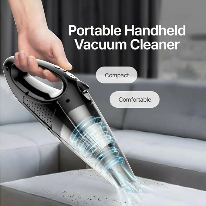 Deedlite Ultra-Powerful Cordless Handheld Vacuum/with LED Light and Fast-Charging Function/Portable Vacuum for Wet & Dry/Lightweight and Quiet