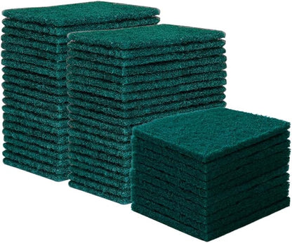 50Pcs Heavy Duty Scour Pads, Non-Scratch Scour Pads, Reusable Household Scrub Pads for Dishes, Kitchen Scrubbers & Metal Grills, Dish Scrubber Scouring Pads