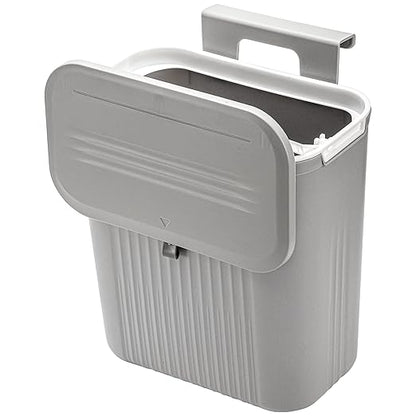 Frcctre 2 Pack 2.4 Gallon Kitchen Compost Bin, Hanging Trash Can with Lid Garbage Can for Countertop or Under Sink, Wall Mounted Counter Waste Bin for Kitchen Bathroom Bedroom Office